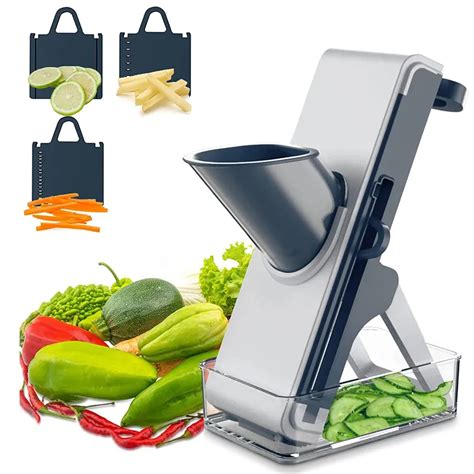 In Multifunctional Vegetable Cutter Shredders Slicer With Basket