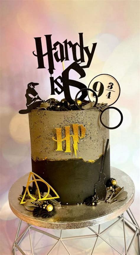 The Magical Harry Potter Cake Ideas Two Tone Black Concrete Cake