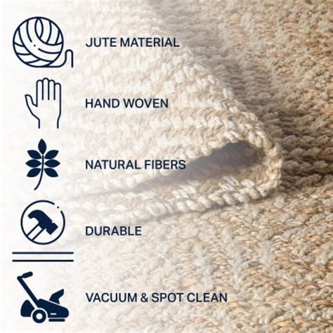 Hira Hand Woven Diamond Chunky Jute Natural Area Rug X Kroger