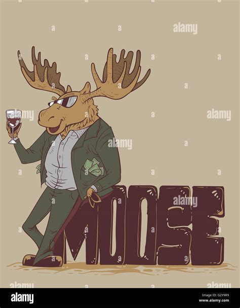 Hand Drawn Cartoon Moose Stock Vector Image Art Alamy