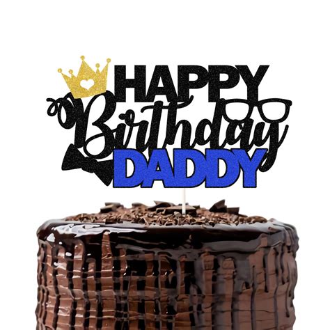 Buy Black Glitter Happy Birthday Daddy Cake Topper Happy Birthday