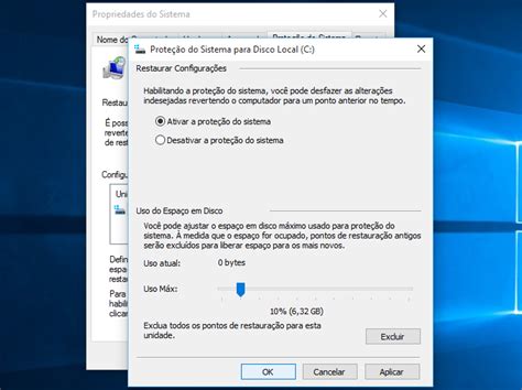 Como ativar e criar um ponto de restauração no Windows 10 Dicas e