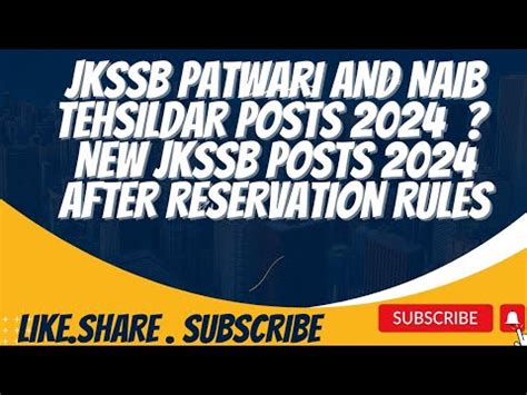 Jkssb Patwari And Naib Tehsildar Posts New Jkssb Posts