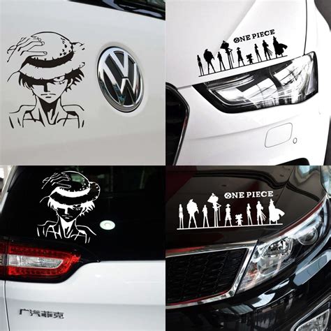 Japanese Anime One Piece Pirate Skull Straw Hat Luffy Car Stickers