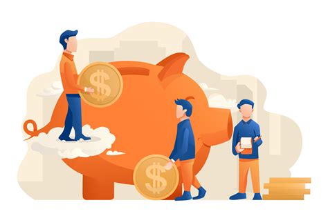 Saving Money Vector Illustration Custom Designed Illustrations