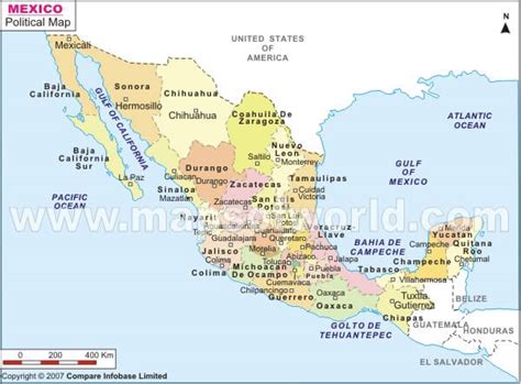 Major Cities Map Of Mexico