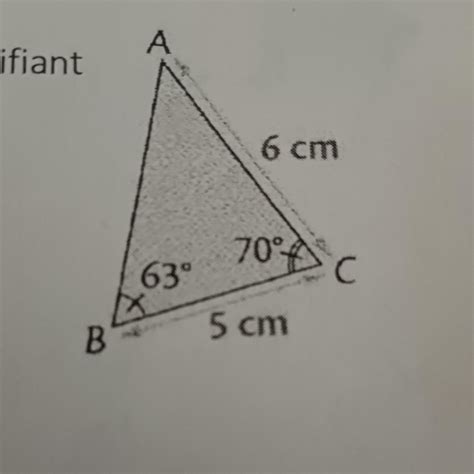 Niveau College Soit Le Triangle Abc Ci Contre Indiquer Si Chacun Des