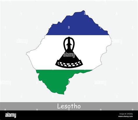 Bandera Del Mapa De Lesotho Mapa Del Reino De Lesotho Con La Bandera