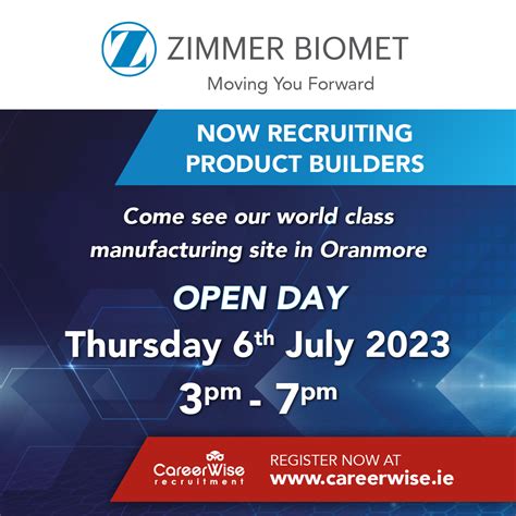 ZIMMER BIOMET OPEN DAY ORANMORE GALWAY JULY 6TH CareerWise Recruitment