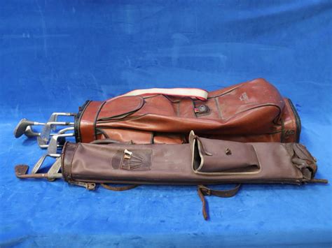 Lot - 2X VINTAGE GOLF BAGS WITH CLUBS