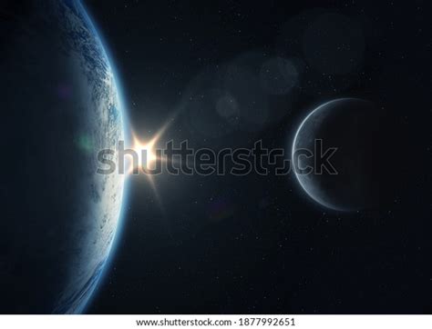 Planet Earth Sunrise Moon Outer Space Stock Photo 1877992651 | Shutterstock