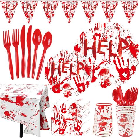 Halloween Bloody Party Supplies Halloween Scary Disposable Tableware