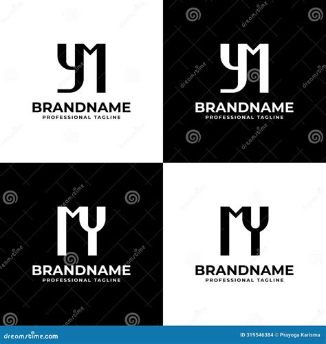 Letras Ym Y Mi Logotipo De Monograma Adecuado Para Cualquier Negocio Con Mis Iniciales O Ym