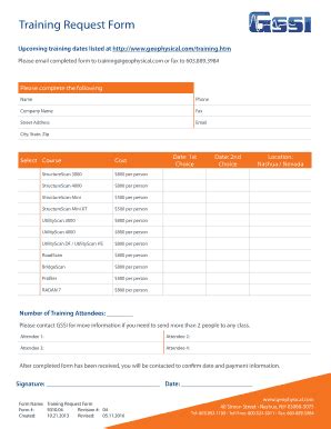 Fillable Online Training Request Form Gssi Fax Email Print Pdffiller