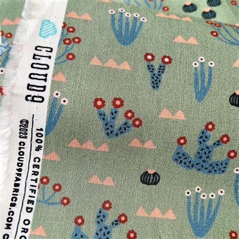 Yuma Opuntia Bloom Leah Duncan Cloud Modern Fabric Quilting Apparel