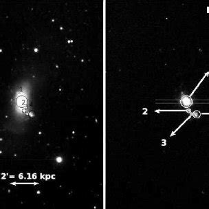 R band left and continuum subtracted H α right images of IRAS