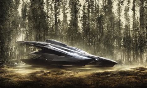 Enterprise T Kirk At Finnish Forest Lake Futuristic Stable