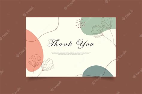 Premium Vector | Thank you card template minimalist background