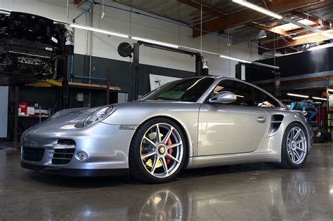 BBi Autosport Silver Porsche 997.2 Turbo on Forgeline One Piece Forged ...