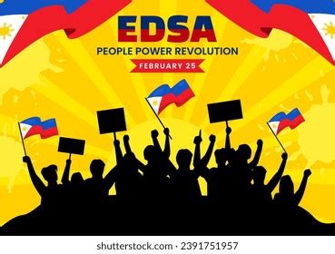 Edsa People Power Revolution Anniversary Philippine Stock Vector ...