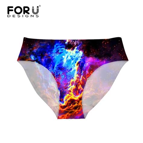 Forudesigns Blue Galaxy Women Panties 3d Universe Star Women Sexy Underwear Seamless Elastic