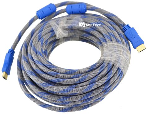 Кабель HDMI - HDMI 1080p позолоченный усиленный в обмотке 15 метров ...