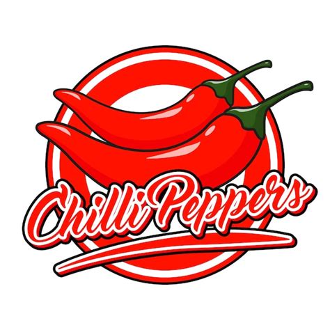 Chilli Peppers Comida Logotipo Marca Produto Estilo Desenho Animado