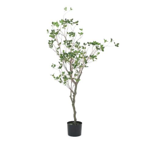 3 9 Ft Artificial Milan Leaf Tree In Pot Natural Looking Home