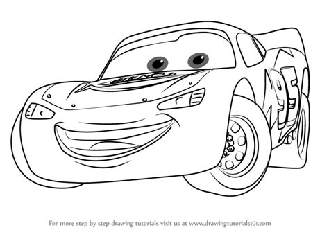 Learn How to Draw Lightning McQueen from Cars 3 (Cars 3) Step by Step : Drawing Tutorials ...