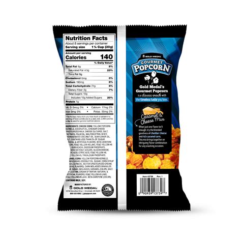 Caramel & Cheddar Cheese Popcorn Mix – Large 8.5 oz bag | Prepackaged Gourmet Popcorn – Gold ...