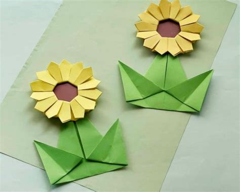 Easy Origami Sunflower – Origami Sunflower Instructions - Easy Crafts ...