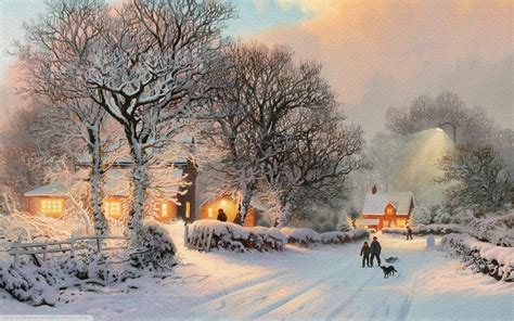 winter, Snow, Painting Wallpapers HD / Desktop and Mobile Backgrounds