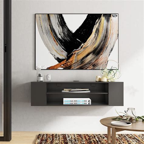 Buy Fitueyes Floating Tv Unit Cabinet Wall Mounted Tv Shelf With