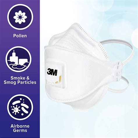 3M Air Pollution & Pollen N95 Mask, Adult Size, 2 pack