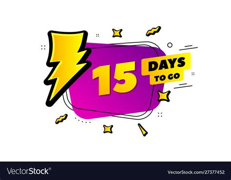 Fifteen days left icon 15 to go Royalty Free Vector Image