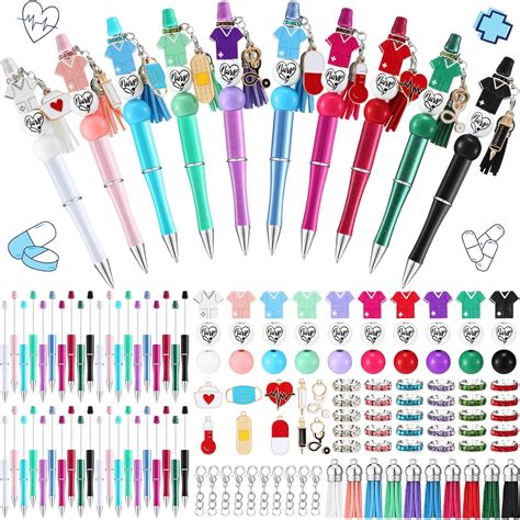 Amazon Seajan Pcs Beadable Pen Beaded Pens Plastic Ballpoint