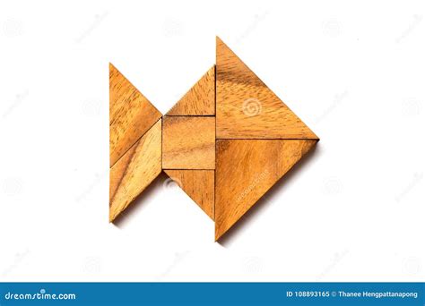 Wooden Tangram Puzzle In Fish Shape Stock Image Image Of Design