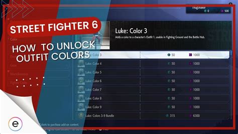 How To Unlock Outfit Colors In Street Fighter All Characters