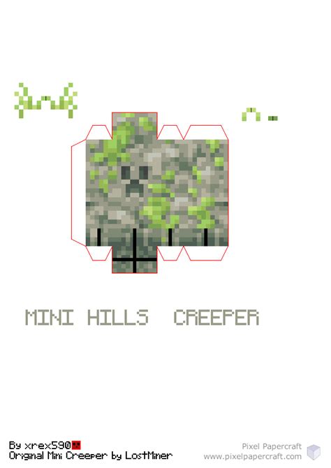 Pixel Papercraft Mini Hills Creeper