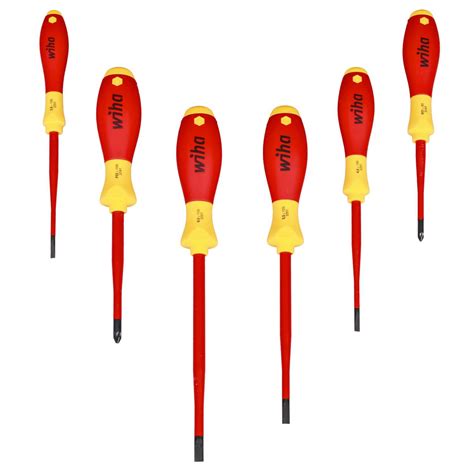 Wiha Piece Soft Finish Slotted Pozidrive Screwdriver Set Wha