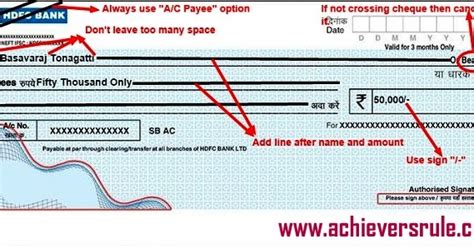 Indian Cheque Format