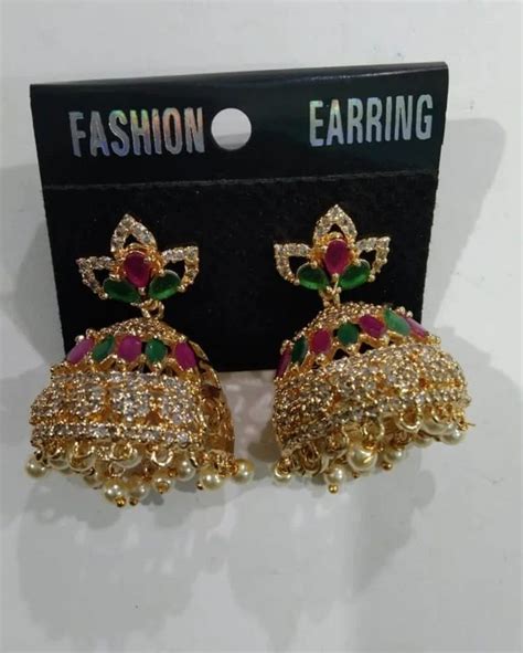 Clip On Earring Golden Gold Plated Jhumka Size 2 6inch At Rs 300 Pair