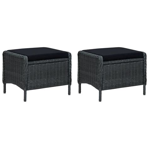 VidaXL 3 Delige Loungeset Met Kussens Poly Rattan Donkergrijs