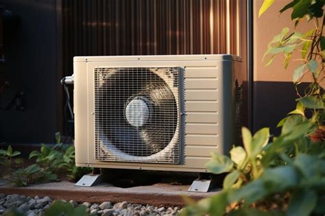 Outdoor Home AC Unit With Condenser Coil Cools Using Air Premium AI