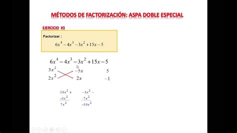 Factorizacion Aspa Doble Especial PARTE 2 De 2 YouTube