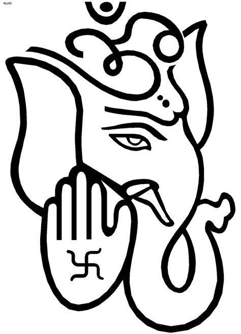 Free Ganesha Outline, Download Free Ganesha Outline png images, Free ...