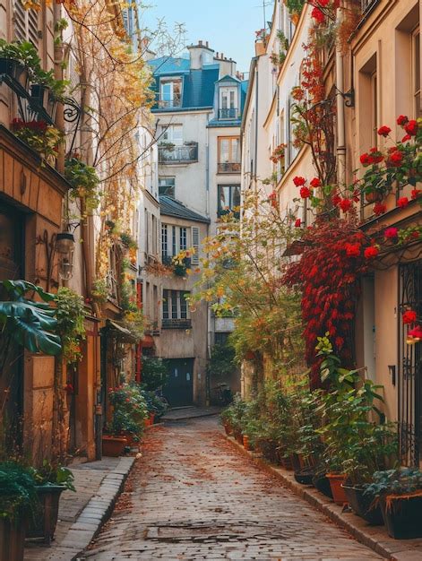 Charmant quartier parisien avec des caractéristiques architecturales