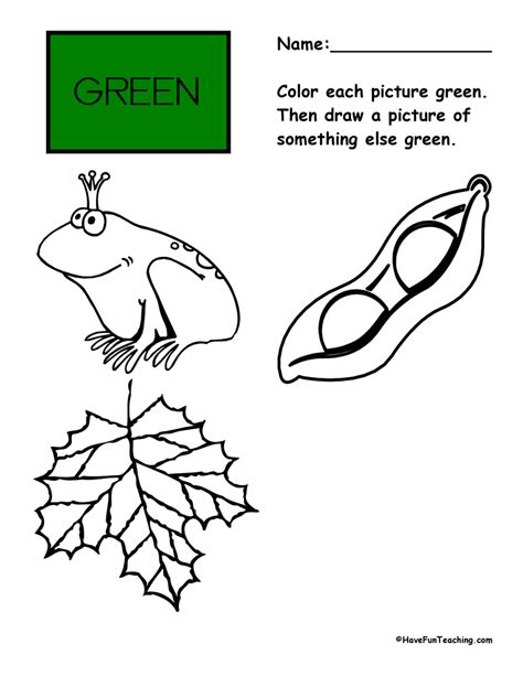 Green Worksheet | Have Fun Teaching