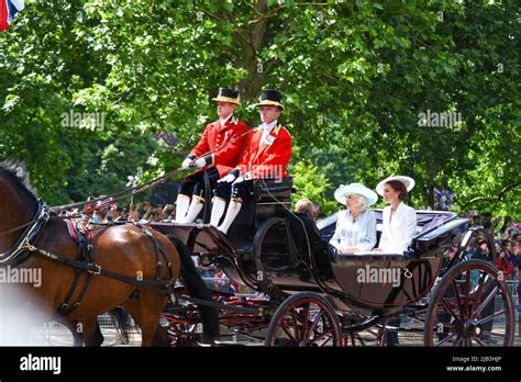 London Uk 2nd Jun 2022 Trooping The Colour Along The Mall The