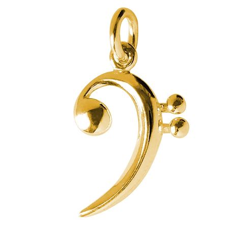 Bass Clef Charm | 925 Sterling Silver or Gold Pendant - Charmarama ...